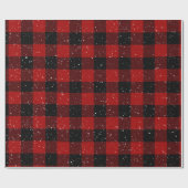 Rood- en zwarte buffelplaat met sneeuwvlokken cadeaupapier (Vlak)