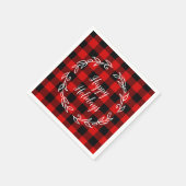 Rood- en zwarte buffelplaat Prettige feestdagen Servet (Hoek)