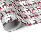 Rood- en zwarte buffels met kerstmis cadeaupapier (Rol Hoek)