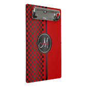 Rood- en zwarte checkboard - Monogram Mini Klembord (Schuin)
