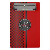 Rood- en zwarte checkboard - Monogram Mini Klembord (Voorkant)