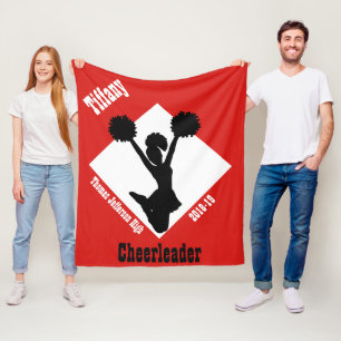 Rood en zwarte Cheerleader Fleece Blanket