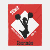 Rood en zwarte Cheerleader Fleece Blanket (Voorkant)