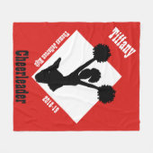 Rood en zwarte Cheerleader Fleece Blanket (Voorkant (Horizontaal))