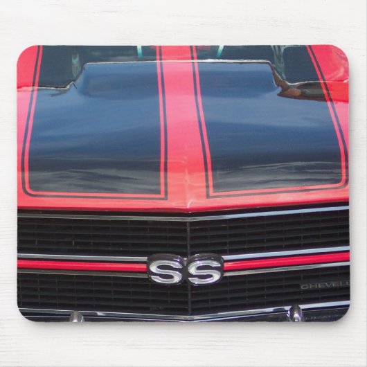Rood- en zwarte Chevelle SS-Muismat Muismat (Voorkant)