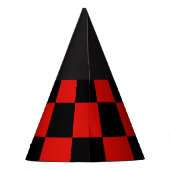 Rood- en zwarte dambord feesthoedjes (Achterkant)