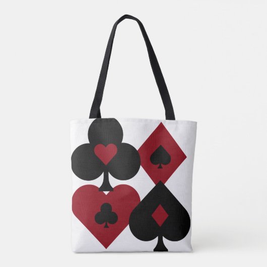 Rood- en zwarte dopjes voor schijfjes tote bag (Achterkant)
