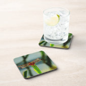 Rood- en zwarte dragonvlieg met schroefdraad drankjes onderzetter (Rechterzijde)