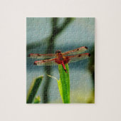 Rood- en zwarte dragonvlieg met schroefdraad legpuzzel (Verticaal)