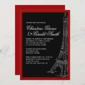 Rood- en zwarte Eiffeltoren Kaart (Voorkant / Achterkant)