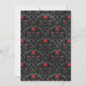 Rood- en zwarte Floral Gothic Rehearsal Dinner Kaart (Achterkant)