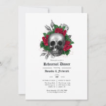 Rood- en zwarte Floral Gothic Rehearsal Dinner