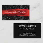 Rood- en zwarte Folie Lopard-penseelstreek Visitekaartje (Voorkant / Achterkant)