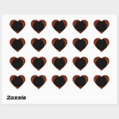 Rood- en zwarte fractale achtergrondhartsticker hart sticker (Vel)