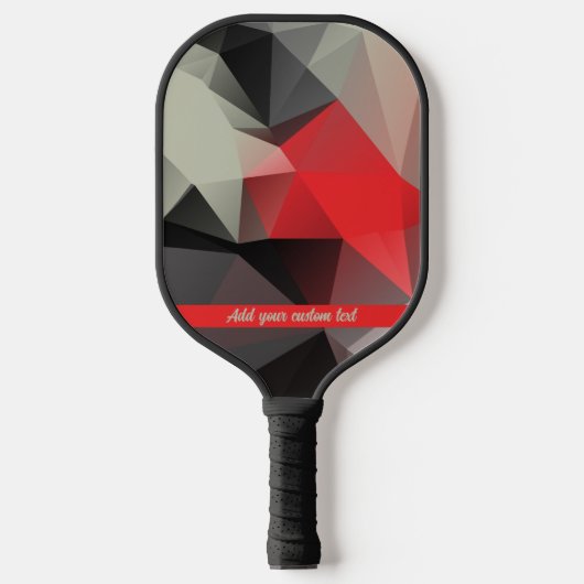 Rood- en zwarte geometrische textuur, gepersonalis pickleball paddle (Voorkant)