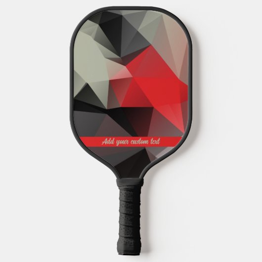 Rood- en zwarte geometrische textuur, gepersonalis pickleball paddle (Achterkant)