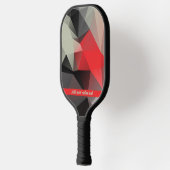 Rood- en zwarte geometrische textuur, gepersonalis pickleball paddle (Links)