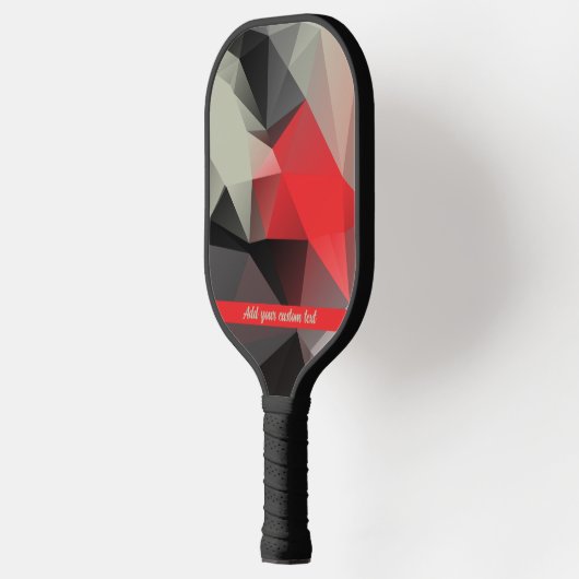 Rood- en zwarte geometrische textuur, gepersonalis pickleball paddle (Links)