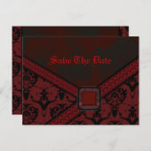 Rood- en zwarte Gothic Aankondigingskaart (Voorkant / Achterkant)