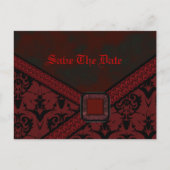 Rood- en zwarte Gothic Aankondigingskaart (Voorkant)