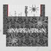 Rood- en zwarte gothic Halloween Ball, Vampire Att Kaart (Voorkant / Achterkant)