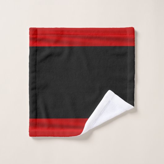 Rood- en zwarte handdoekset bad handdoek (Wasdoekje)