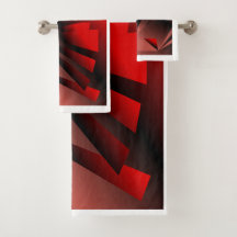 Rood- en zwarte handdoekset