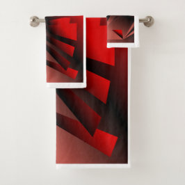 Rood- en zwarte handdoekset bad handdoek