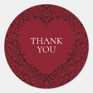 Rood- en zwarte-hartritme-weddenschappen ronde sticker