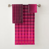 Rood- en zwarte ingecheckte patroongradiënt bad handdoek (Insitu)