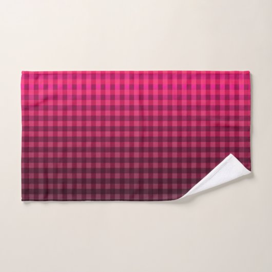 Rood- en zwarte ingecheckte patroongradiënt bad handdoek (Handdoek)