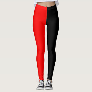 Rood- en zwarte jester leggings