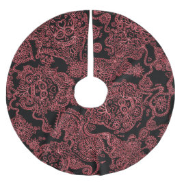 Rood- en zwarte keelrok kerstboom rok