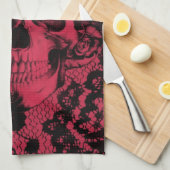 Rood en zwarte keiersschedel. theedoek (Quarter Fold)