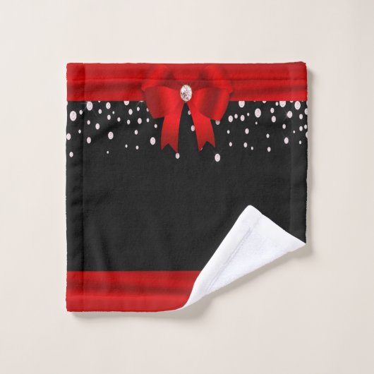 Rood- en zwarte kerst bad handdoek (Wasdoekje)