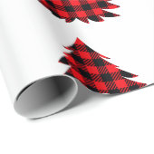 Rood- en zwarte kerstboom cadeaupapier (Rol Hoek)