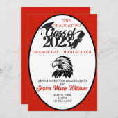 Rood- en zwarte klasse van 2023 Afstuderen Kaart (Voorkant / Achterkant)