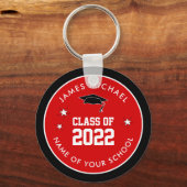 Rood- en zwarte klasse van het High School Afstude Sleutelhanger (Voorkant)