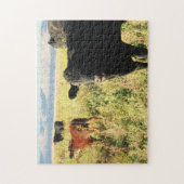 Rood- en zwarte koe Calf Herd - Jonge kalveren Legpuzzel (Verticaal)