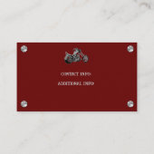 Rood- en zwarte-motorfietswinkel, Visitekaartje (Achterkant)