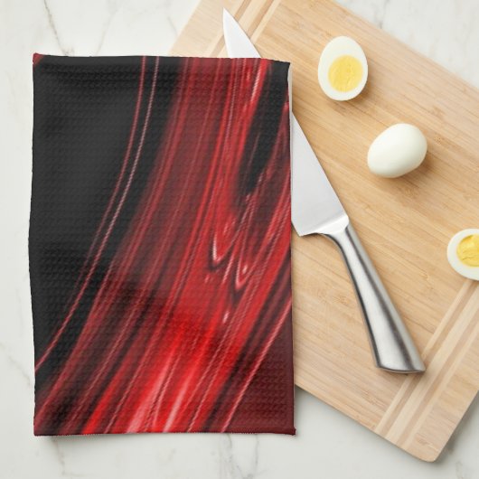 Rood- en zwarte "Nebula"-Pop Theedoek (Quarter Fold)