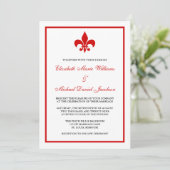 Rood- en zwarte-olievleur de Lis Wedding Kaart (Staand voorkant)