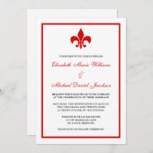 Rood- en zwarte-olievleur de Lis Wedding Kaart (Voorkant / Achterkant)