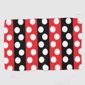 Rood- en zwarte pokadot golfhanddoek (Horizontaal)
