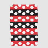 Rood- en zwarte pokadot golfhanddoek (Voorkant)