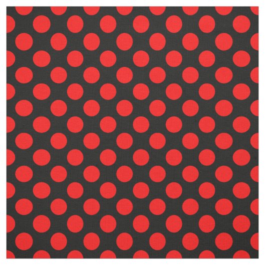 Rood- en zwarte pokadot stof (Swatch)
