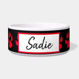 Rood- en zwarte poot Afdrukken Dog's Food Voerbakje