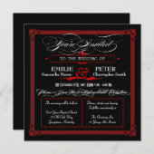 Rood- en zwarte-Poster-weideuitnodigingen Kaart (Voorkant / Achterkant)