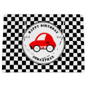 Rood- en zwarte-rantsoenauto's gecheckt op zaterda groot cadeauzakje (Voorkant)