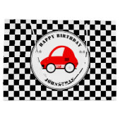 Rood- en zwarte-rantsoenauto's gecheckt op zaterda groot cadeauzakje (Achterkant)